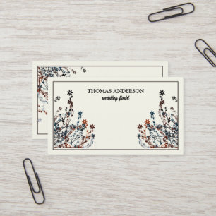 Carte De Visite Moderne Élégant Fleur de Sauvage Floral 