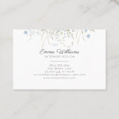 Carte De Visite Moderne Elégant Fleur sauvage bleu printemps flora (Dos)