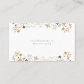 Carte De Visite Moderne Élégant Fleur sauvage de printemps gris fl (Dos)