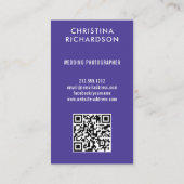 Carte De Visite Moderne Elegant floral Frame photo mariage (Dos)