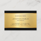Carte De Visite Moderne Elegant Glamor Gold Luxueux Modèle (Dos)