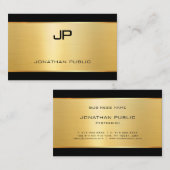 Carte De Visite Moderne Elegant Glamor Gold Luxueux Modèle (Devant / Derrière)