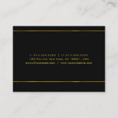 Carte De Visite Moderne Elegant Glamor Gold Stried Modèle noir (Dos)