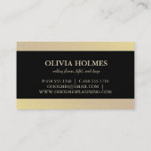 Carte De Visite Moderne Elegant Gold Foil Metal Professional (Dos)