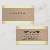 Carte De Visite Moderne Elegant Gold Foil Metal Professional (Devant / Derrière)