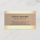 Carte De Visite Moderne Elegant Gold Foil Metal Professional (Dos)