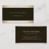 Carte De Visite Moderne Elegant Gold Foil Metal Professional (Devant / Derrière)