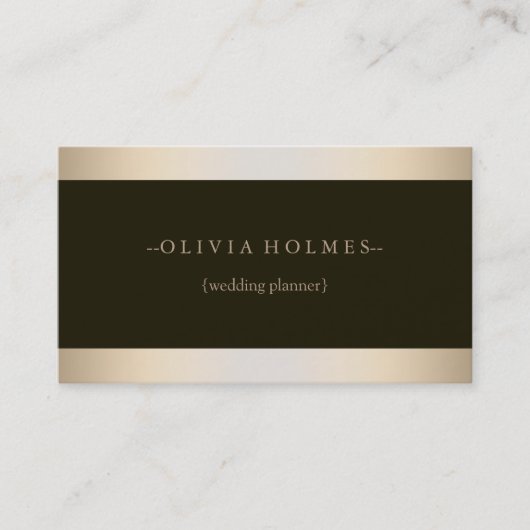 Carte De Visite Moderne Elegant Gold Foil Metal Professional (Devant)