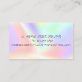 Carte De Visite Moderne Elegant Gold Stripes Magnolia Holographiqu (Dos)