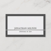 Carte De Visite Moderne Elegant Grey Faux Silver Line Attorney (Devant)