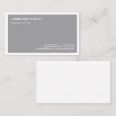 Carte De Visite Moderne Elegant Grey Simple Modèle tendance (Devant / Derrière)