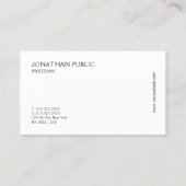 Carte De Visite Moderne Elégant gris blanc tendance Modèle simple (Dos)