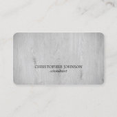 Carte De Visite Moderne Elégant gris clair Consultant en bois (Devant)