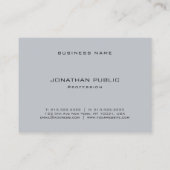 Carte De Visite Moderne élégant gris élégant Modèle tendance chic (Dos)