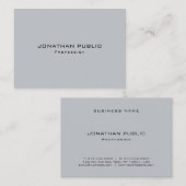 Carte De Visite Moderne élégant gris élégant Modèle tendance chic (Devant / Derrière)
