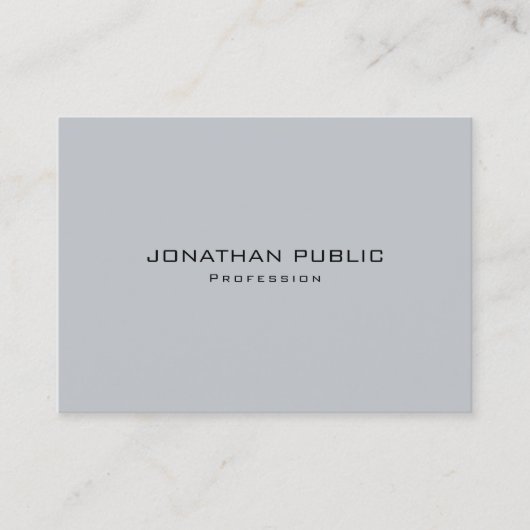 Carte De Visite Moderne élégant gris élégant Modèle tendance chic (Devant)