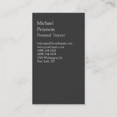 Carte De Visite Moderne élégant Gris Fitness Sport (Dos)