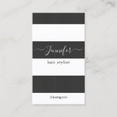 Carte De Visite Moderne Elégant gris foncé Gris Blancs Cheveux (Devant)