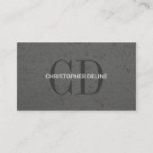Carte De Visite Moderne Elegant Gris Pierre Monogramme Consultant (Devant)