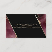 Carte De Visite Moderne Élégant Haut Talon Bourgogne Agate (Dos)
