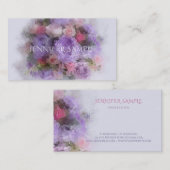 Carte De Visite Moderne Elégant Huile Couleurs Fleurs Modèle d'art (Devant / Derrière)