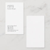 Carte De Visite Moderne élégant impressionnant blanc (Devant / Derrière)