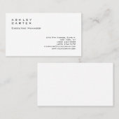 Carte De Visite Moderne élégant impressionnant blanc (Devant / Derrière)