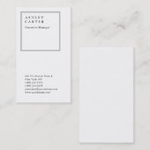 Carte De Visite Moderne élégant impressionnant blanc professionnel (Devant / Derrière)