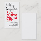 Carte De Visite Moderne élégant impressionnant rouge blanc profess (Devant / Derrière)