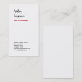 Carte De Visite Moderne élégant impressionnant rouge blanc profess (Devant / Derrière)