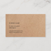 Carte De Visite Moderne Élégant imprimé Kraft Blanc Bold Consultan (Dos)
