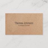Carte De Visite Moderne Elégant IMPRIMÉ Kraft Dark Grey Consultant (Devant)