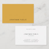 Carte De Visite Moderne Elégant Jaune Brown  simple Modèle (Devant / Derrière)