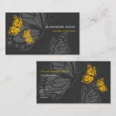 Carte De Visite Moderne élégant jaune et foncé de papillon (Devant / Derrière)