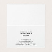 Carte De Visite Moderne Elegant Kraft Gris Blanc Géométrique (Intérieur déplié)