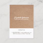 Carte De Visite Moderne Elegant Kraft Papier Floral Événement Plan (Dos)