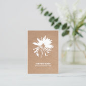 Carte De Visite Moderne Elegant Kraft Papier Floral Événement Plan (Debout devant)