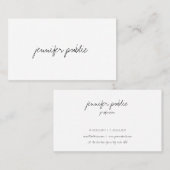Carte De Visite Moderne Elegant Libre Script Professionnel Simple (Devant / Derrière)