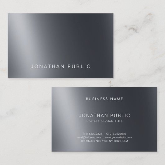 Carte De Visite Moderne Élégant Lumière Et Ombre Créatif Plaque Ha (Devant / Derrière)