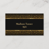 Carte De Visite Moderne élégant Luxe Or Noir (Dos)