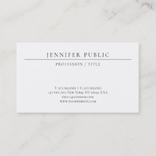 Carte De Visite Moderne Élégant Luxe Papier Simple Modèle
