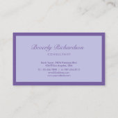 Carte De Visite Moderne Elegant Luxe Simple Professionnel Purple (Dos)
