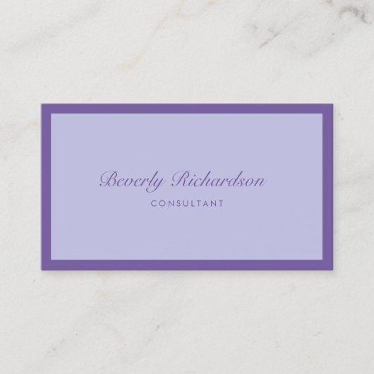 Carte De Visite Moderne Elegant Luxe Simple Professionnel Purple (Devant)