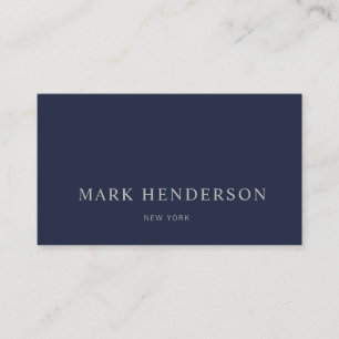 Carte De Visite Moderne Elegant Marine Professionnelle Bleu