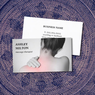Carte De Visite Moderne Élégant Massage Photo Thérapiste Business 