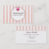 Carte De Visite Moderne élégant mignon de rose de boulangerie de (Devant / Derrière)