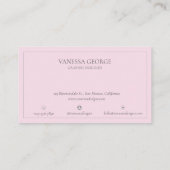 Carte De Visite Moderne Élégant mignon rose gris monogramme person (Dos)