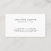 Carte De Visite Moderne Elegant minimaliste Modèle professionnel (Dos)