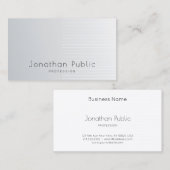 Carte De Visite Moderne Elegant Modèle Argent Professionnel Luxe (Devant / Derrière)