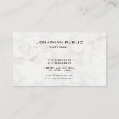 Carte De Visite Moderne Elegant Modèle en marbre doré professionne (Dos)